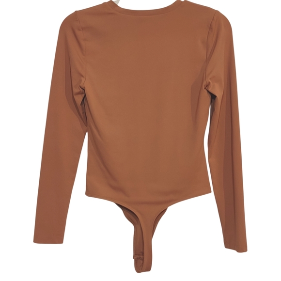 House Of Harlow 1960 X Revolve Bodysuit Size XS Tan Brown Long Sleeve - Picture 4 of 7